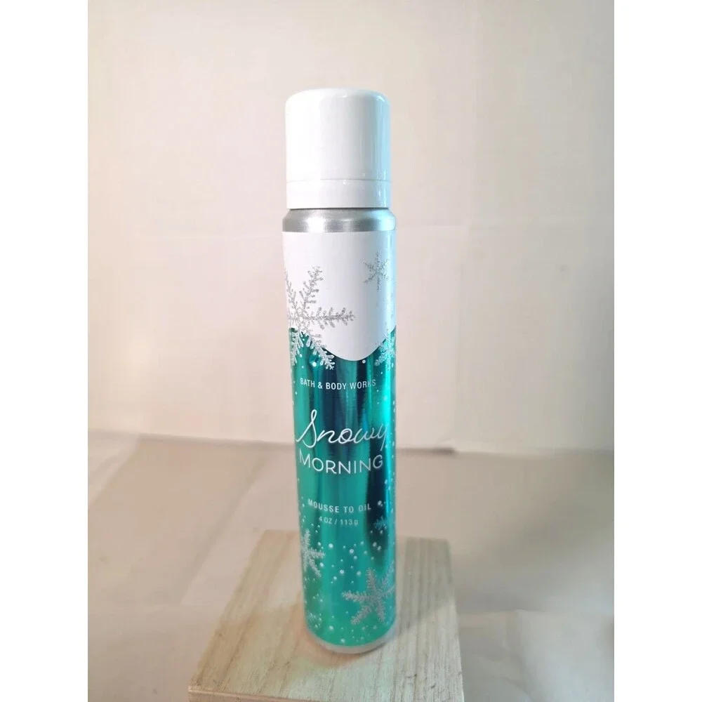 New Bath & Body Works Snowy Morning Mousse to Oil 4 oz/ 113 g